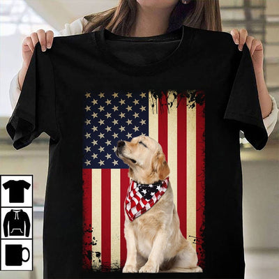 American Flag Golden Retriever Shirts