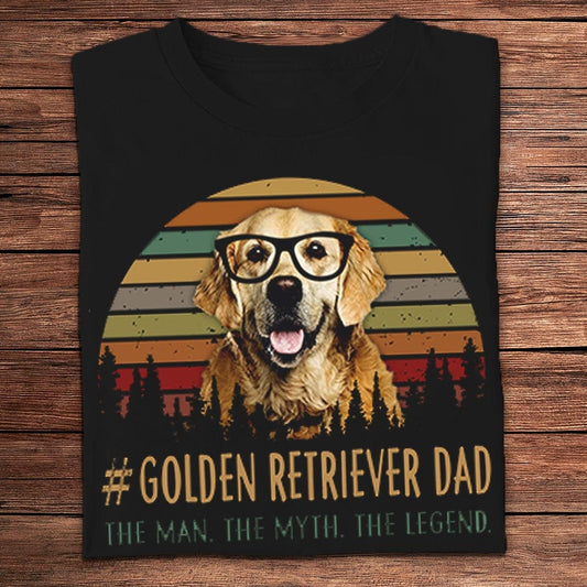 Camisetas vintage de la leyenda del mito del hombre papá Golden Retriever