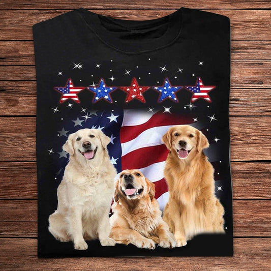 Camisetas de Golden Retriever para el Día de la Independencia del 4 de julio