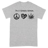I Am Simple Woman, Peace Love, Hippie Shirts