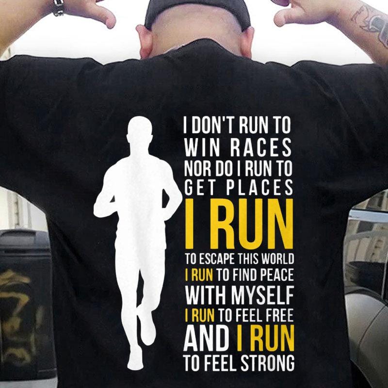No corro para ganar carreras, corro para escapar de este mundo Camisetas para correr