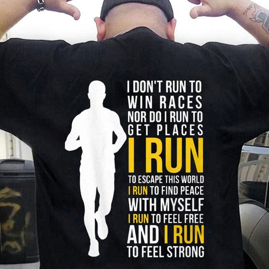 No corro para ganar carreras, corro para escapar de este mundo Camisetas para correr