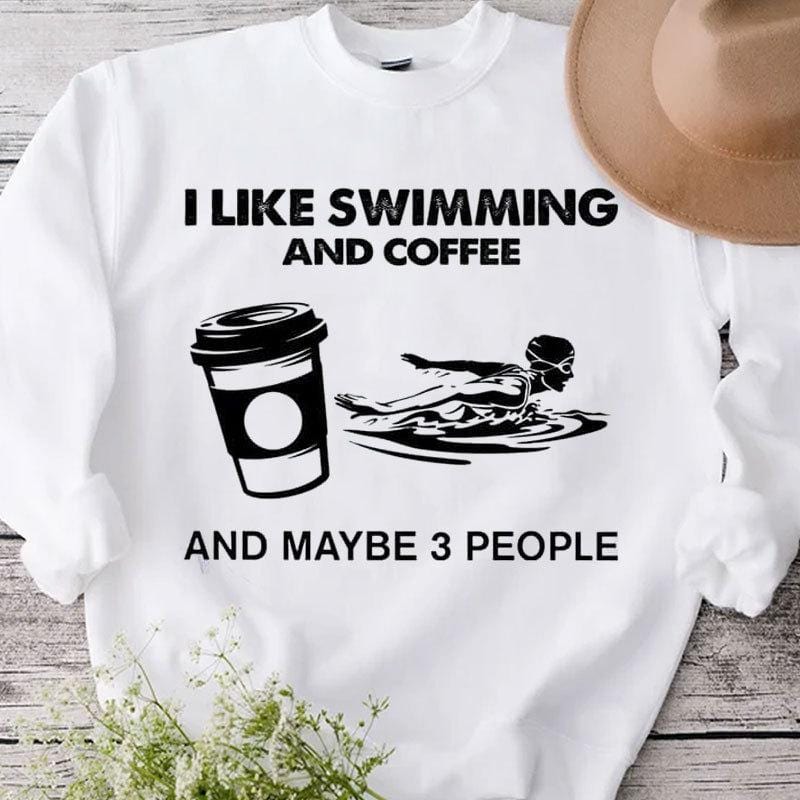 Me gusta nadar y tomar café y quizás 3 personas
