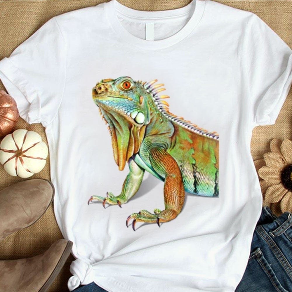 Camisetas coloridas de iguana