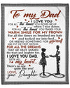 To My Dad Love From Daughter Father's Day Blanket