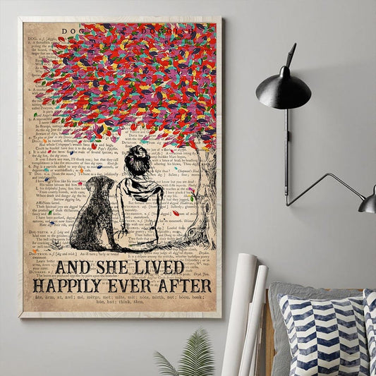 Y ella vivió feliz para siempre Póster de Labrador, lienzo