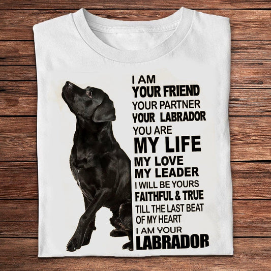Soy tu amigo, tu compañero, tu labrador. Camisetas