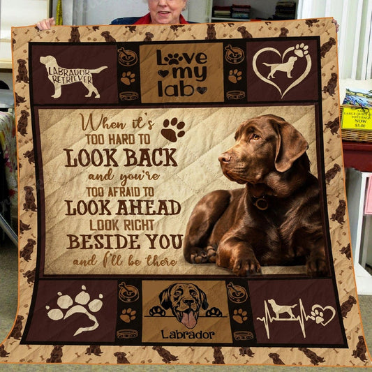 Mira a tu lado, allí estaré, manta de labrador retriever de vellón y sherpa