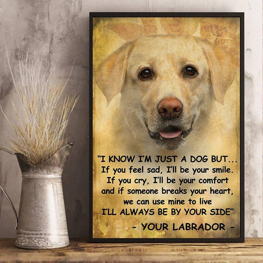 Póster de Labrador "Siempre estaré a tu lado", lienzo