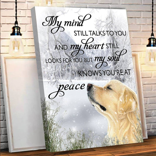 Mi mente todavía te habla, mi corazón todavía te busca, póster conmemorativo de Labrador, lienzo