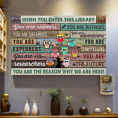 When You Enter This Library Librarian Poster, Canvas