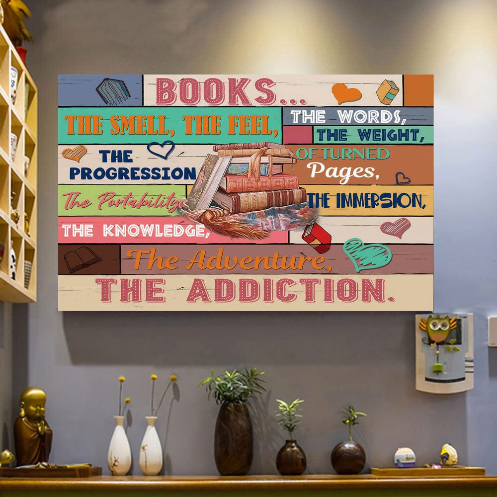 Books The Adventure The Addiction Librarian Poster, Canvas