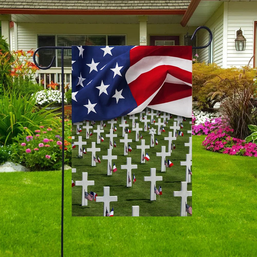 Field Of Crosses For Fallen Soldiers Memorial Day House & Garden Flag