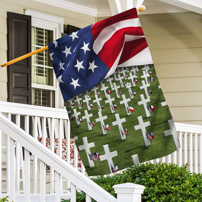 Field Of Crosses For Fallen Soldiers Memorial Day House & Garden Flag