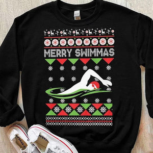 Merry Swimmas Christmas Swimming Shirts