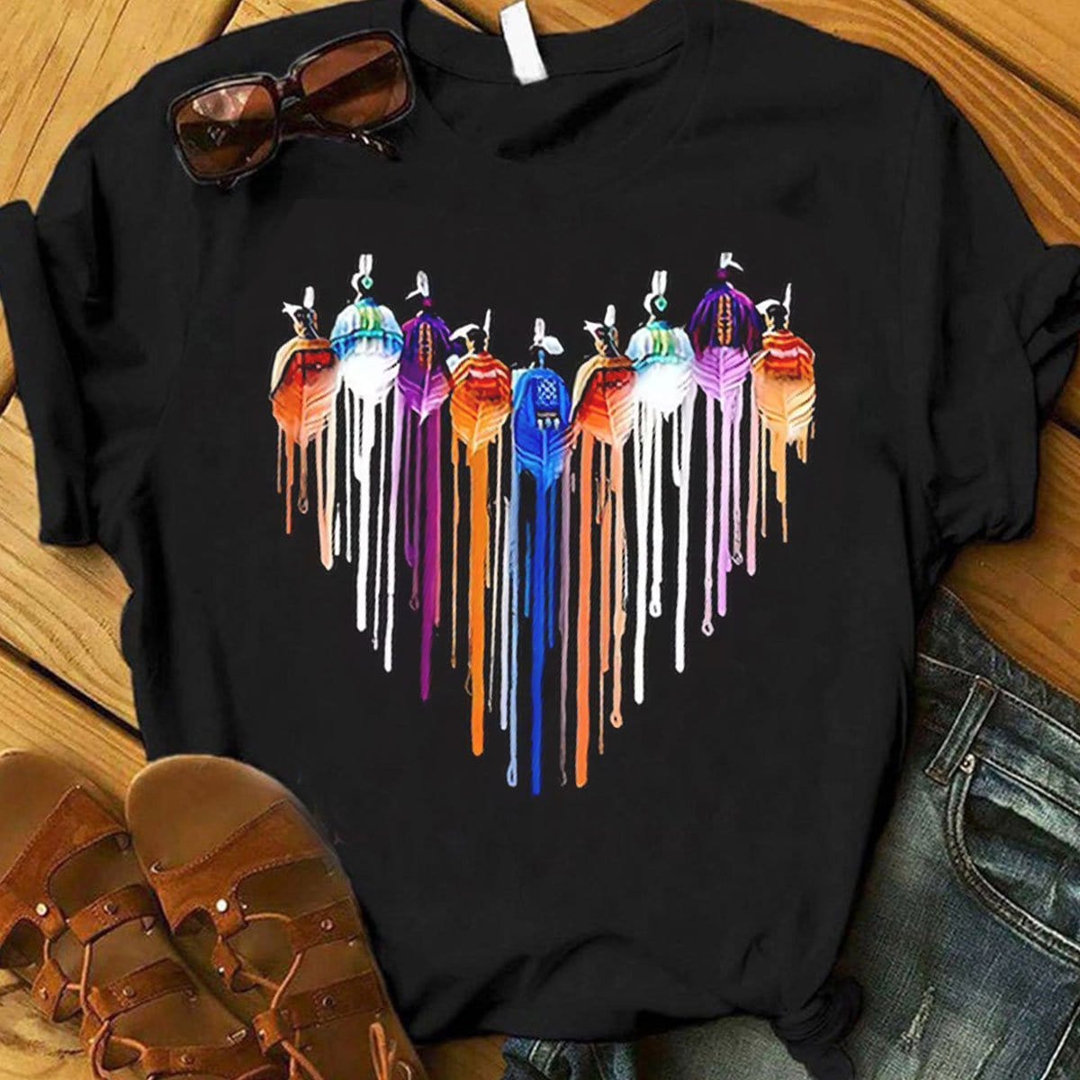 Camisetas de nativos americanos con corazón