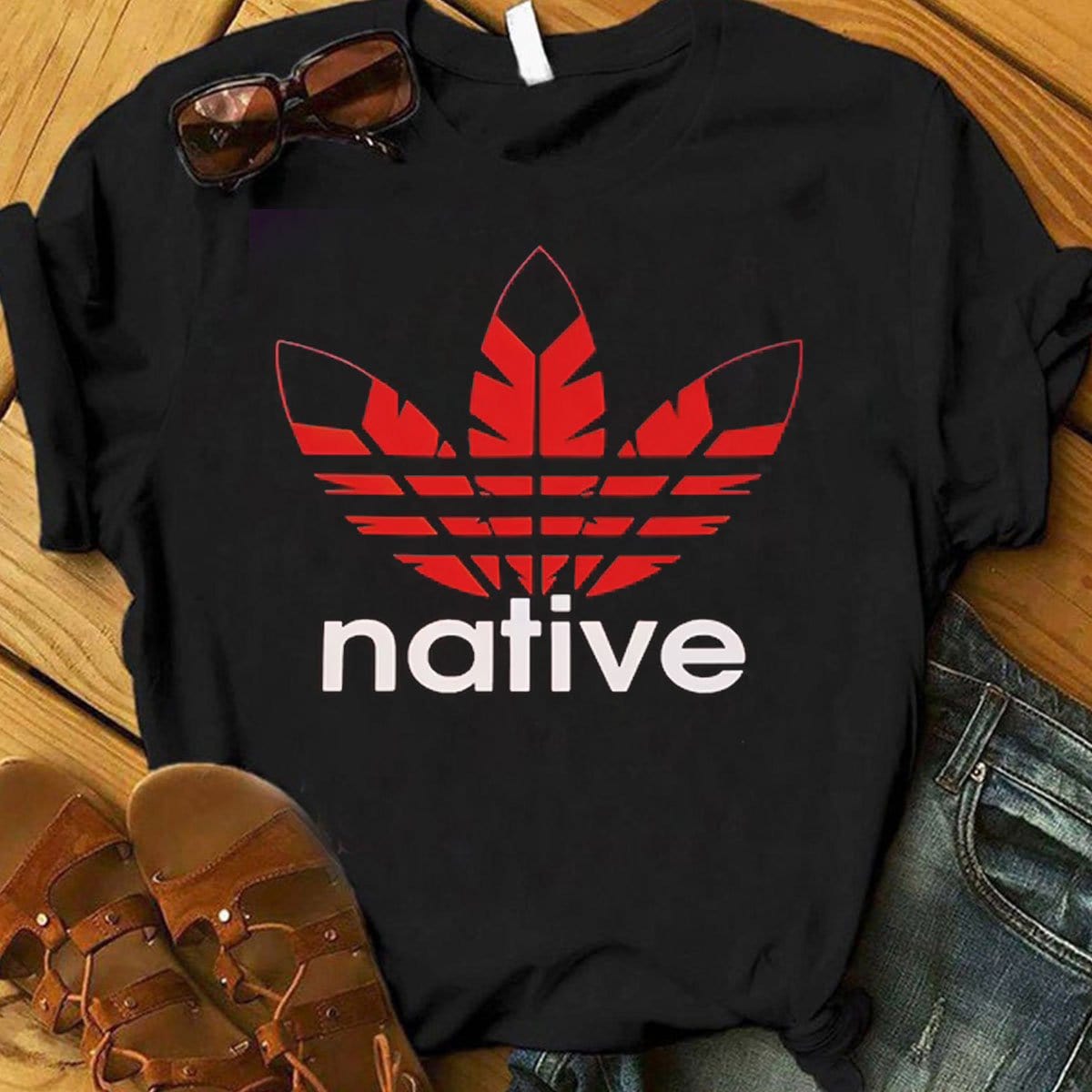 Native American Red Feather Funny Shirts