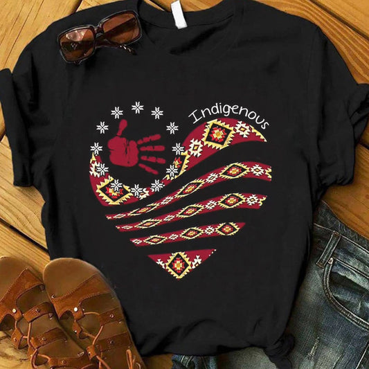 Camisetas indígenas nativas americanas con corazón