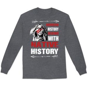 Sudadera con capucha y camisetas con el lema La historia de Estados Unidos comienza con la historia de los nativos