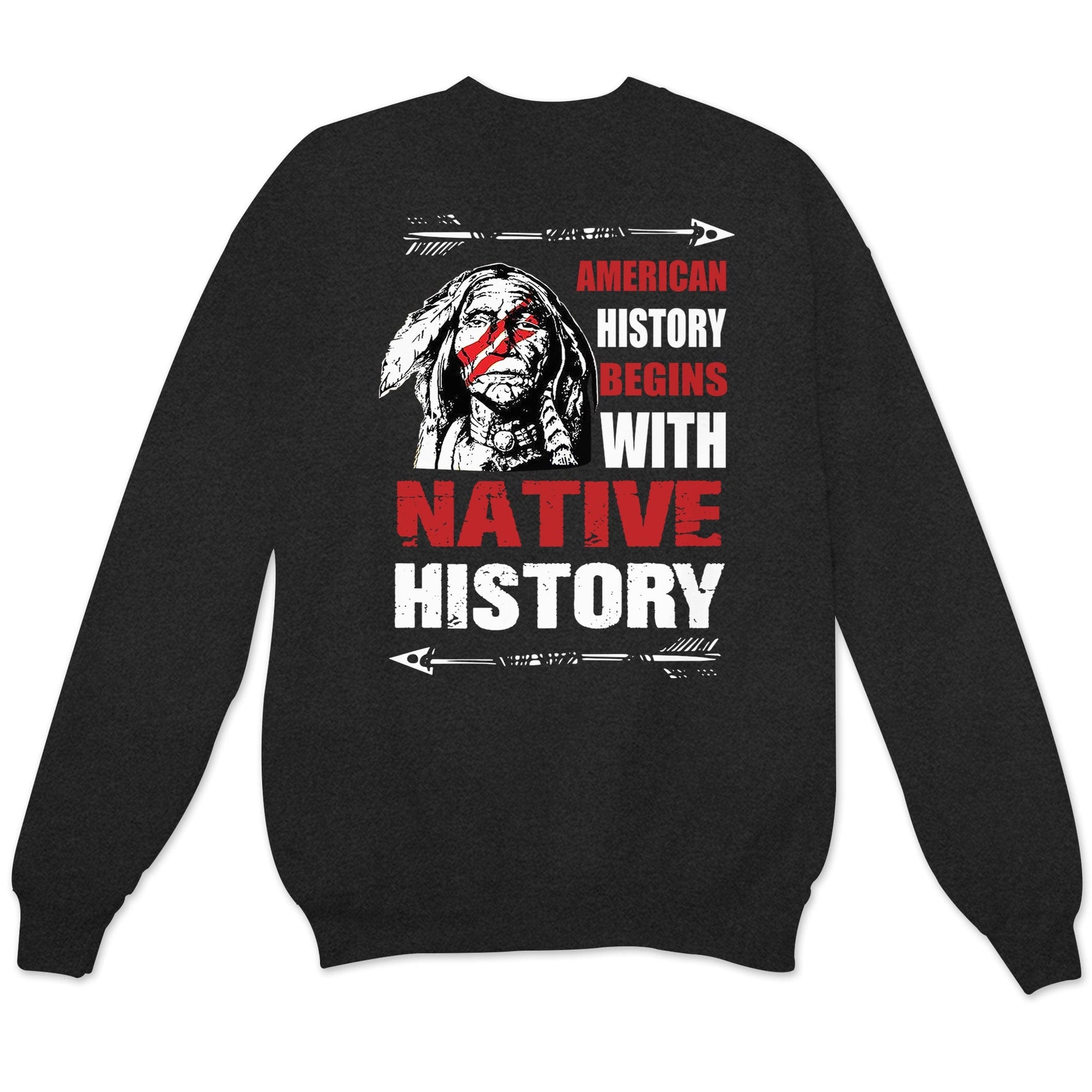 Sudadera y camisetas con el lema La historia de Estados Unidos comienza con la historia de los nativos