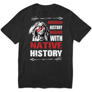 Sudadera con capucha y camisetas con el lema La historia de Estados Unidos comienza con la historia de los nativos