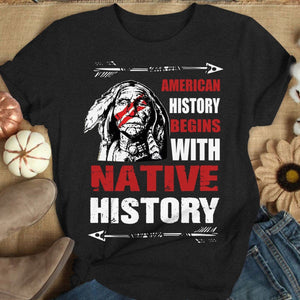 Sudadera con capucha y camisetas con el lema La historia de Estados Unidos comienza con la historia de los nativos