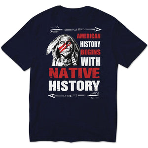 Sudadera con capucha y camisetas con el lema La historia de Estados Unidos comienza con la historia de los nativos