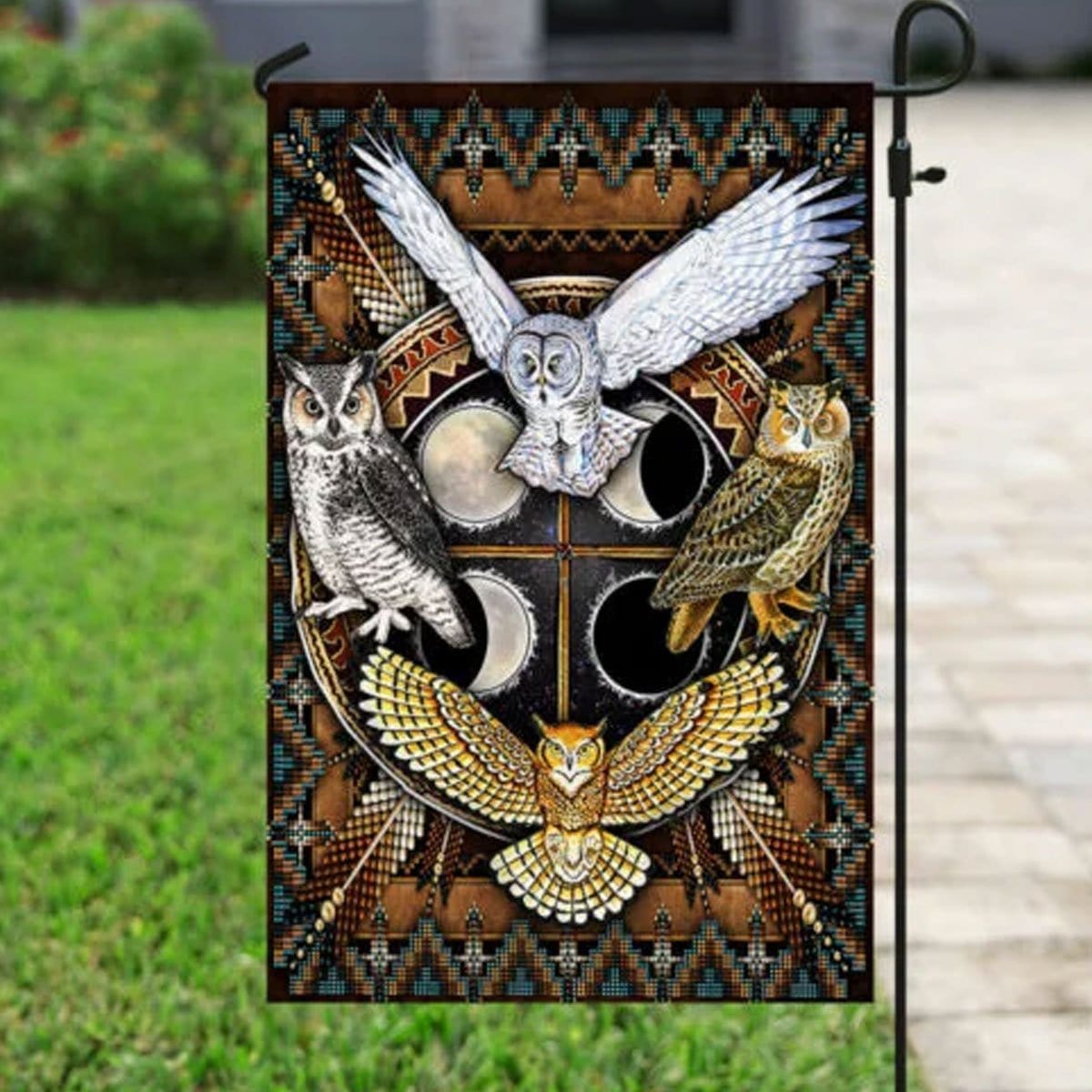 Native American Owl Flag House & Garden