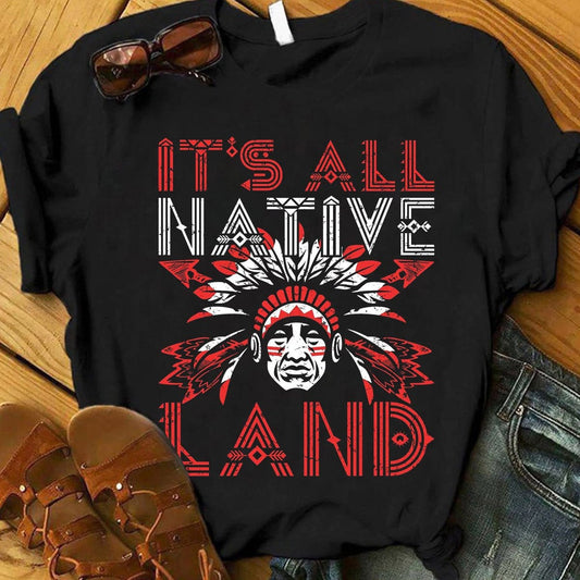 Camisetas americanas con el lema "Todo es tierra nativa"