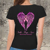 Faith Hope Love, Wings Heart And Ribbon, Breast Cancer Survivor Awareness Shirt