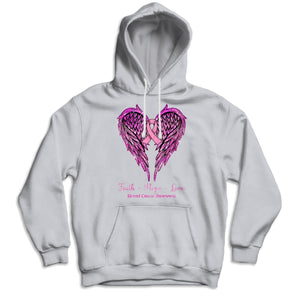 Faith Hope Love Wings Heart And Ribbon, Breast Cancer Survivor Awareness T Shirt