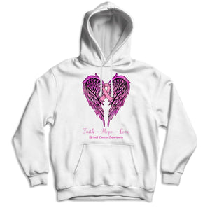 Faith Hope Love Wings Heart And Ribbon Breast Cancer Awareness Shirt