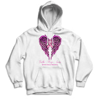Faith Hope Love Wings Heart And Ribbon, Breast Cancer Survivor Awareness T Shirt