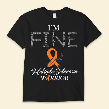 Guerrero de la EM, estoy bien, camisetas de esclerosis múltiple con lazo naranja