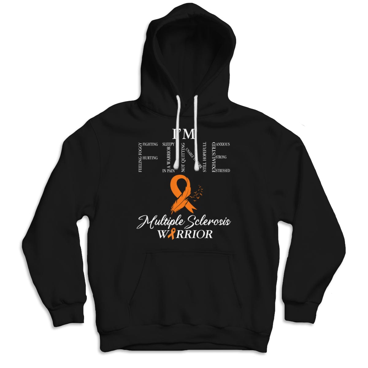 Guerrero de la EM, estoy bien, camisetas de esclerosis múltiple con lazo naranja