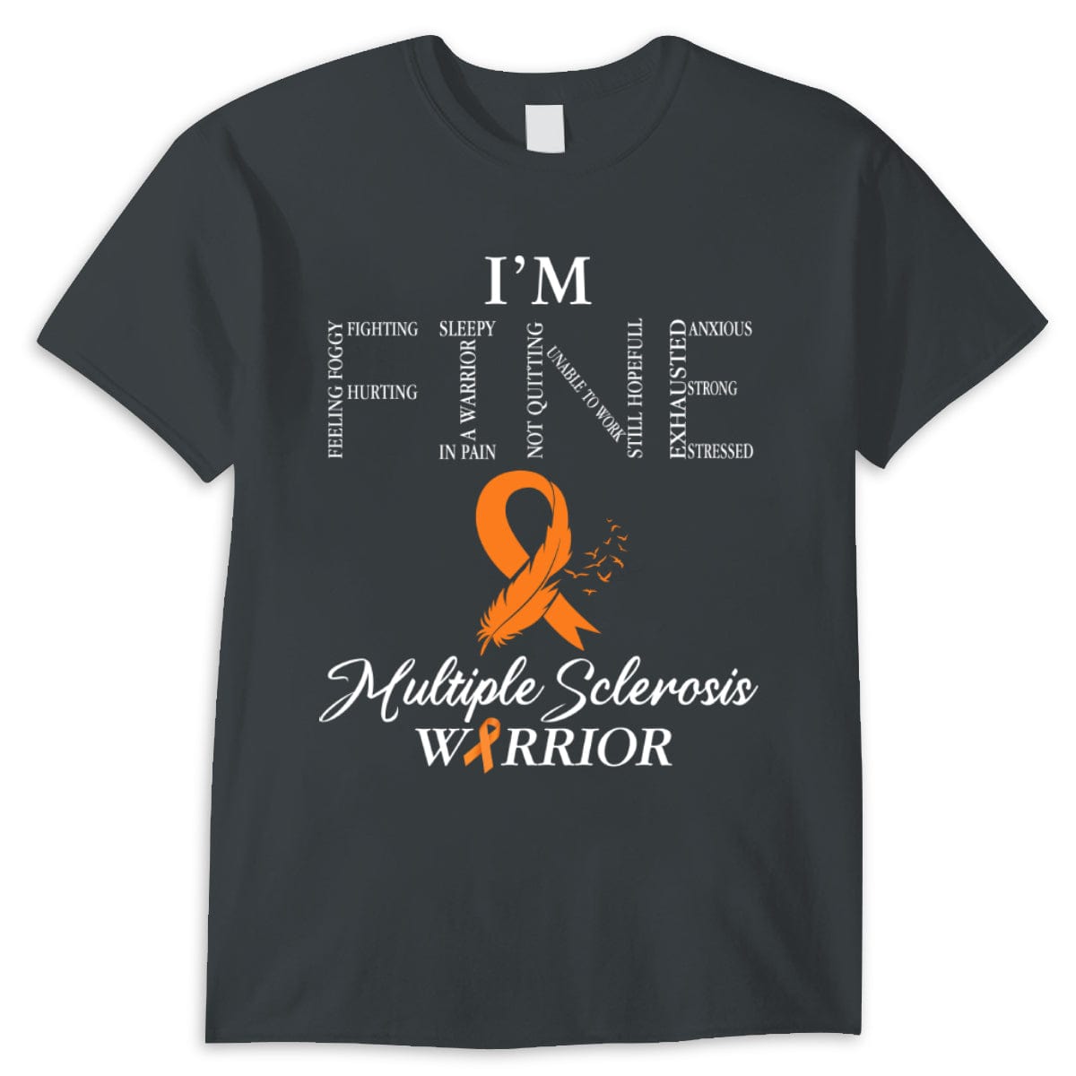 Estoy bien, camisetas con lazo naranja para esclerosis múltiple