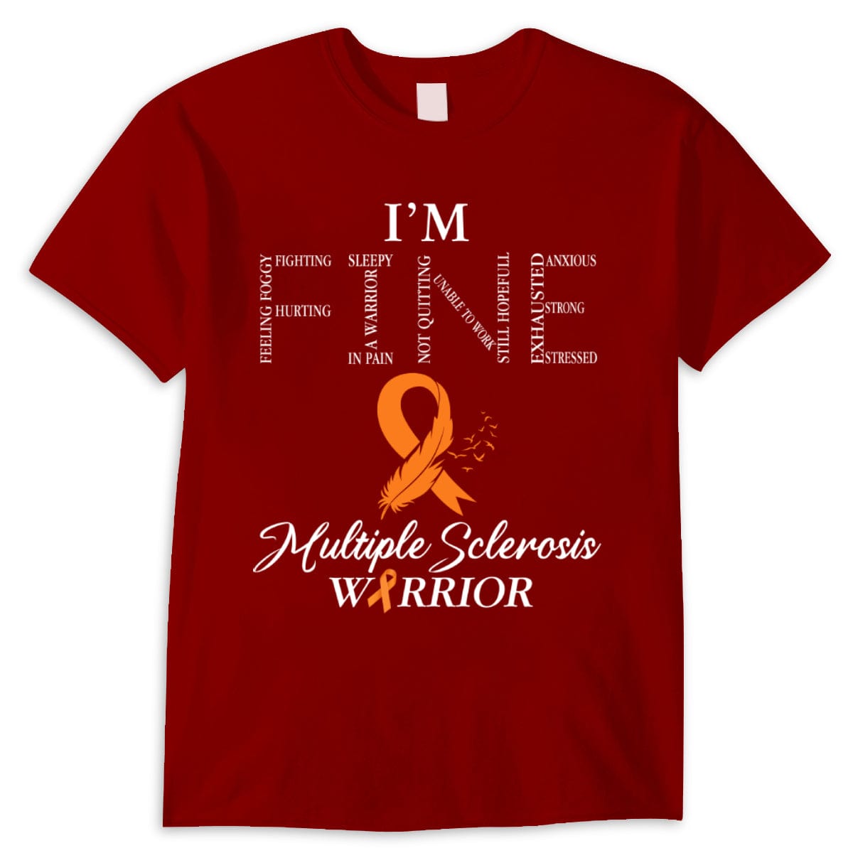 Estoy bien, camisetas con lazo naranja para esclerosis múltiple