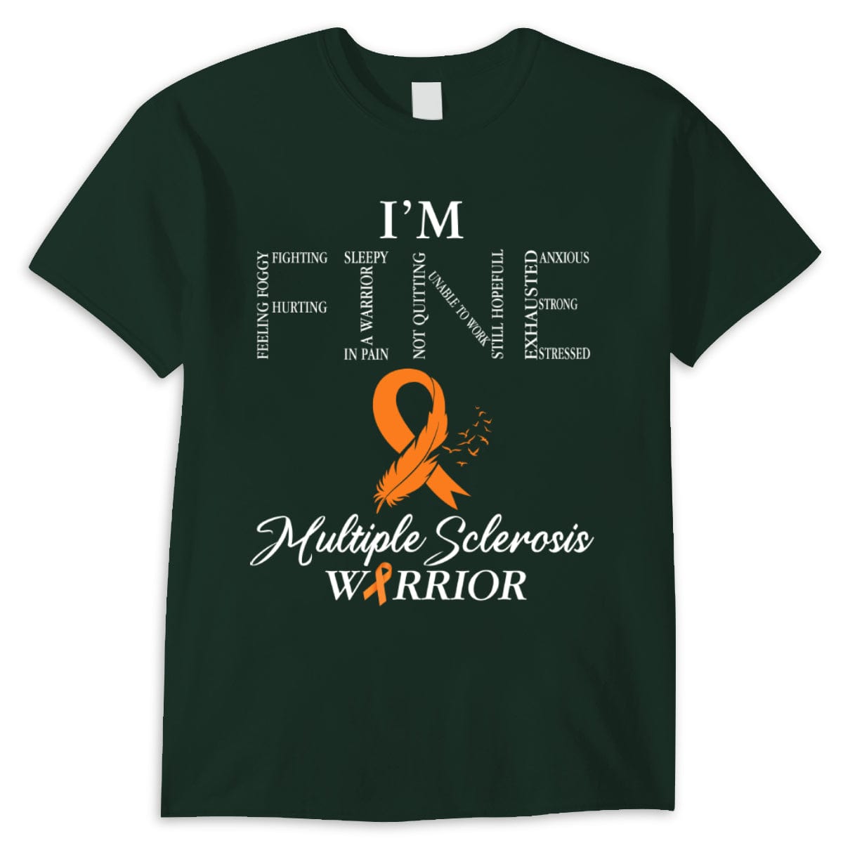 Estoy bien, camisetas con lazo naranja para esclerosis múltiple