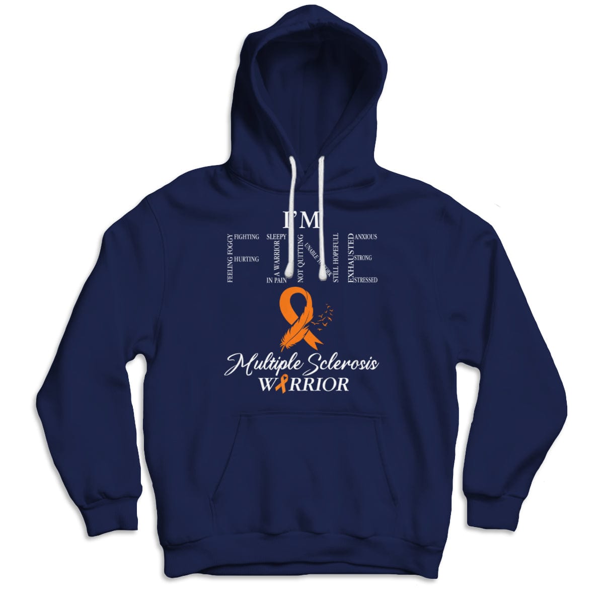 Guerrero de la EM, estoy bien, camisetas de esclerosis múltiple con lazo naranja