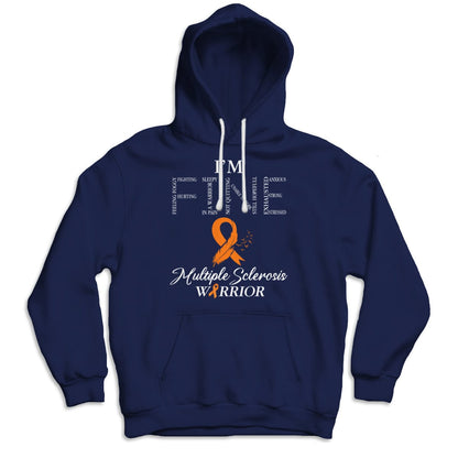 Guerrero de la EM, estoy bien, camisetas de esclerosis múltiple con lazo naranja