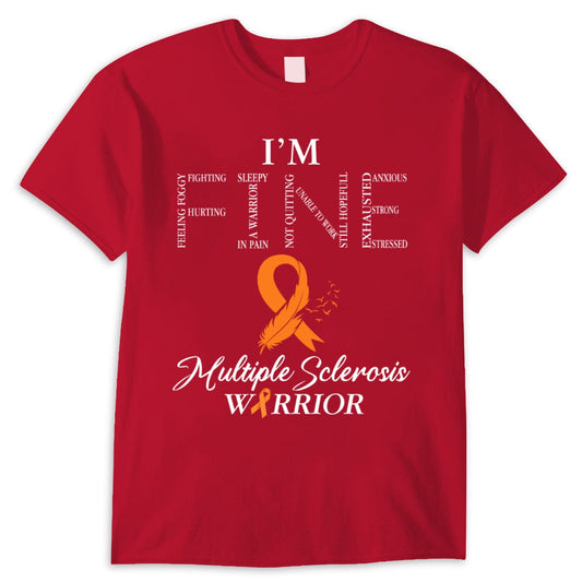 Estoy bien, camisetas con lazo naranja para esclerosis múltiple