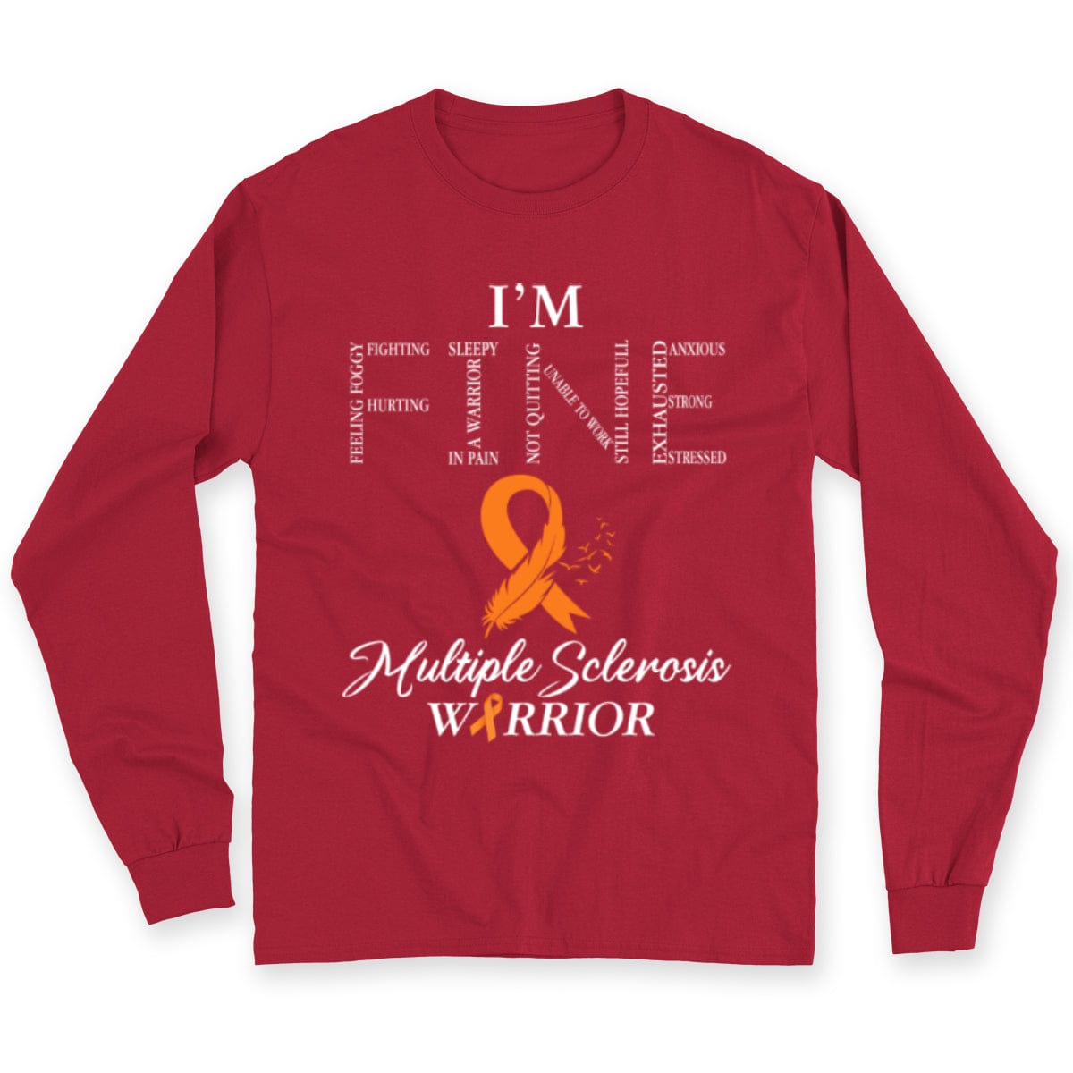 Estoy bien, camisetas con lazo naranja para esclerosis múltiple