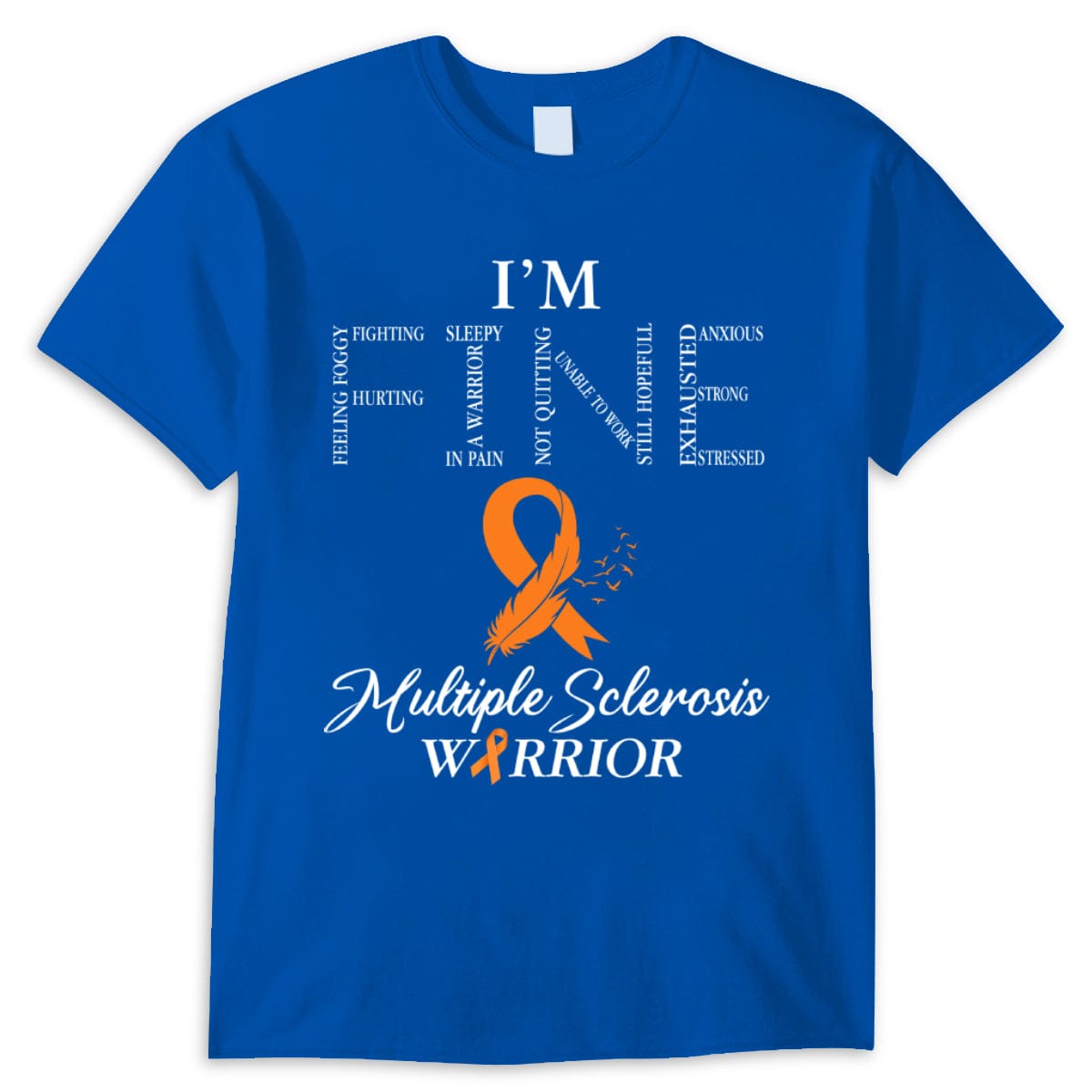 Guerrero de la EM, estoy bien, camisetas de esclerosis múltiple con lazo naranja
