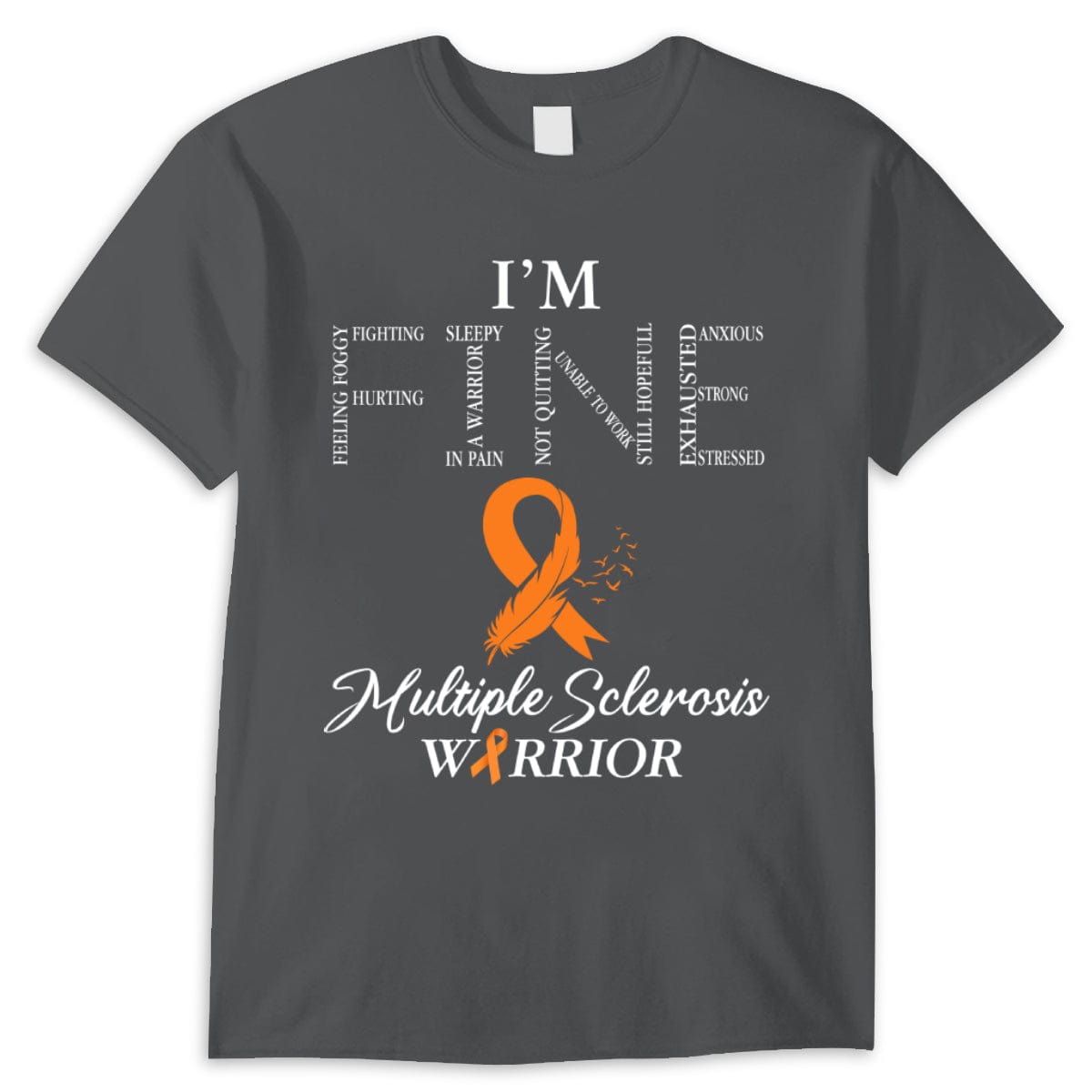 Guerrero de la EM, estoy bien, camisetas de esclerosis múltiple con lazo naranja