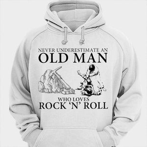 Never Underestimate An Old Man Who Loves Rock And Roll Jiu Jitsu Shirts