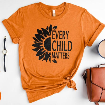 Every Child Matters, Orange Shirt Day With Sunflower