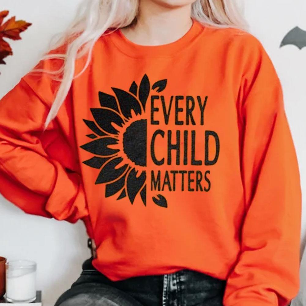 Every Child Matters, Orange Shirt Day With Sunflower