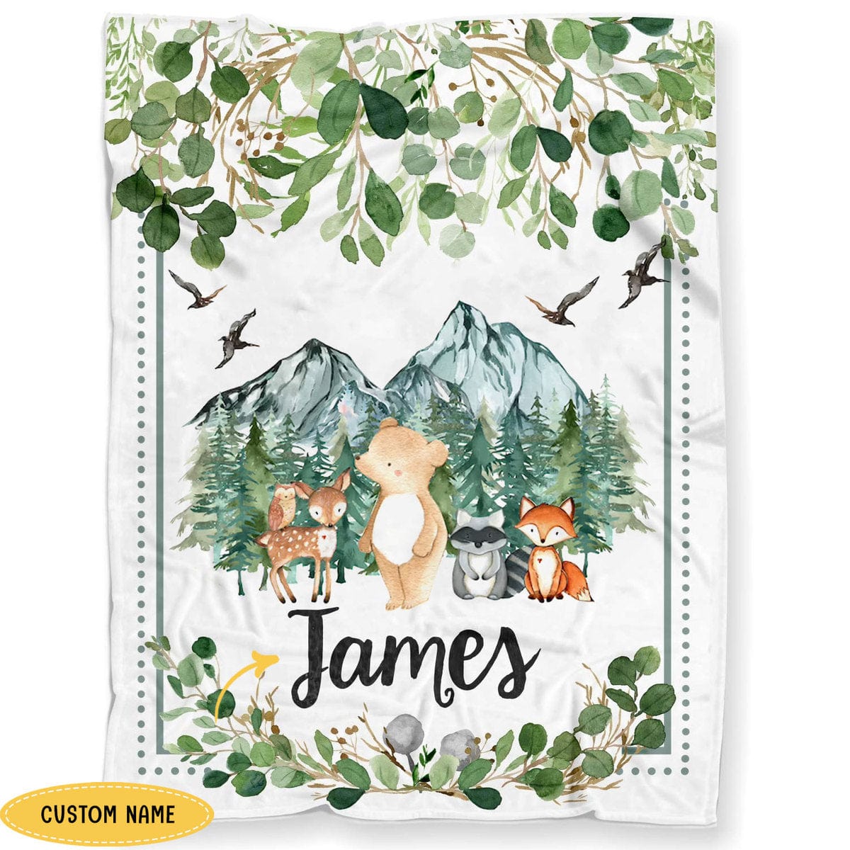 Personalized Animal Fleece & Sherpa Blanket