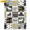 Personalized Deer Camo Hunting Fleece & Sherpa Blanket