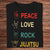 Camisetas de Jiu Jitsu con la frase Peace Love Rock